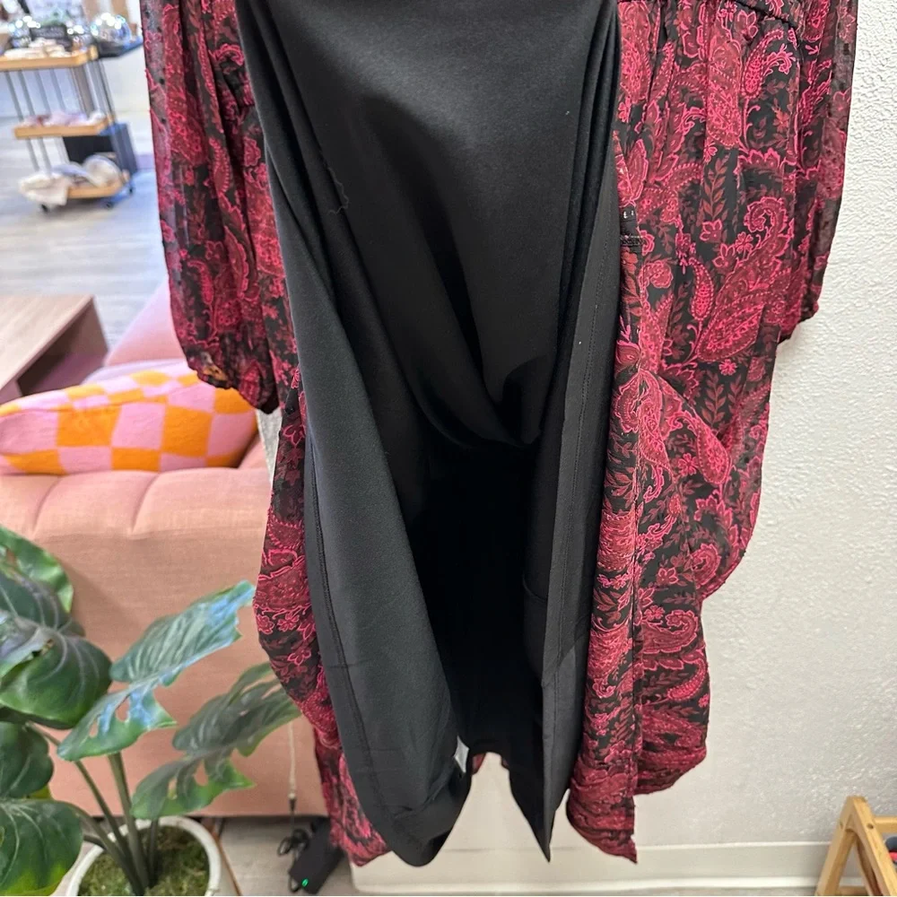 Torrid black and red paisley chiffon dress - Picture 5 of 10